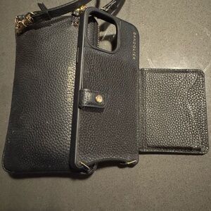 Bandolier Mila MagSafe Black Leather Phone Case with Expanded Pouch